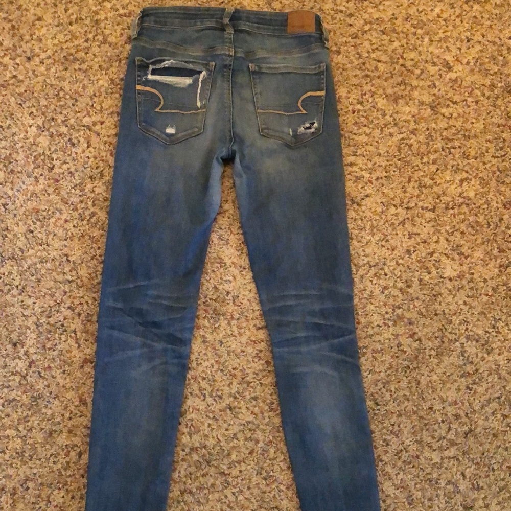american eagle super stretch ripped skinny jeans size 2 long